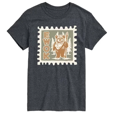 Мужская футболка с коротким рукавом Ewok Stamp и графическим рисунком heather charcoal