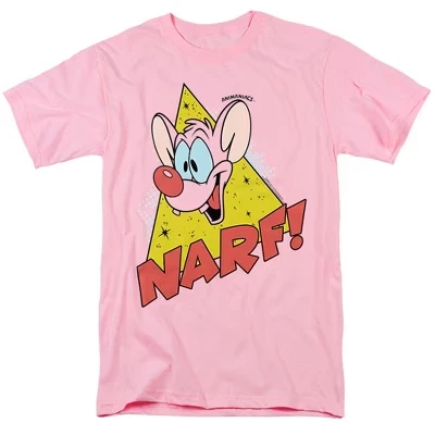 Мужская футболка Pinky and the Brain Narf, розовая