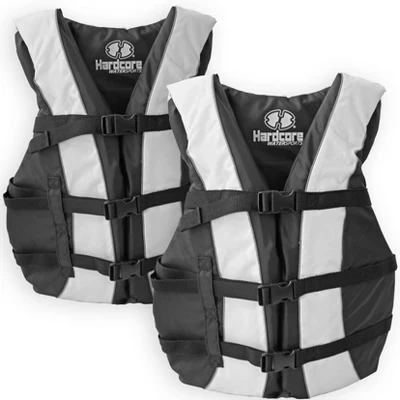 Спасательный жилет Hardcore life jacket 2 pack для взрослых; Одобренный береговой охраной спасательный жилет для плавания типа III PFD; Водные лыжи, вейкборд, каяк белого цвета