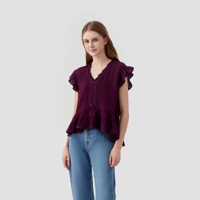 Женская блузка Universal Thread Ruffle, фиолетовая