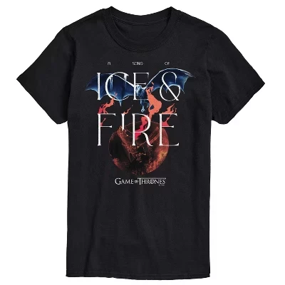 Мужская футболка с коротким рукавом Fire And Ice Got, черная