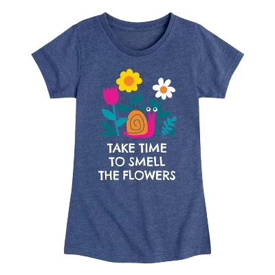 Приталенная футболка с коротким рукавом и рисунком в виде улитки от Smell The Flowers heather темно-синего цвета