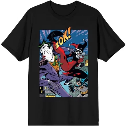 Мужская черная футболка с рисунком Харли Квинн и Джокера из комиксов DC Comic Book