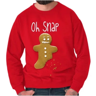 Забавная рождественская толстовка Oh Snap Gingerbread для мужчин или женщин красного цвета