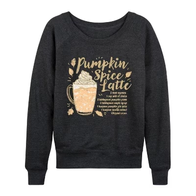 Женский свитшот Instant Message Pumpkin Spice Latte, серый