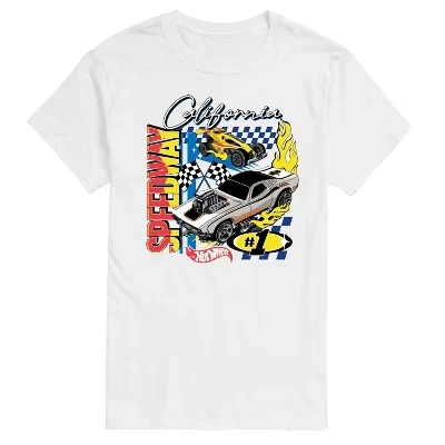Мужская футболка с коротким рукавом California Speedway Racing Cars белого цвета с графическим рисунком