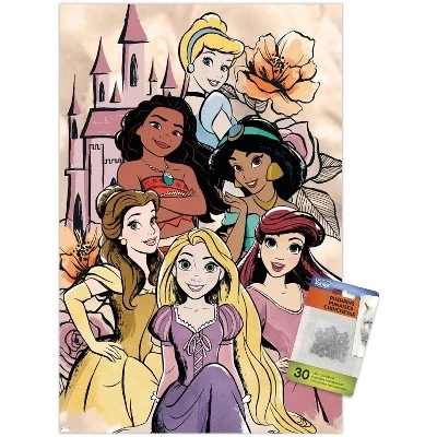 Disney Ultimate Princess Celebration - Castle Group Настенный плакат без рамки с принтом прозрачных булавок в комплекте
