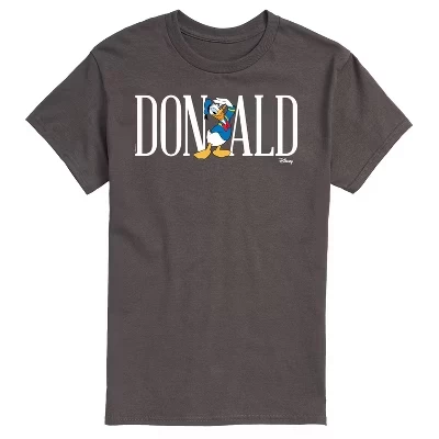 Мужская футболка с коротким рукавом и графическим рисунком в стиле Simple Donald Font.