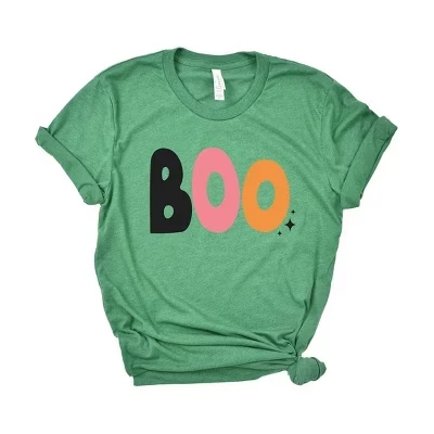 Женская футболка Boo Colorful Stars с коротким рукавом и графическим рисунком grass
