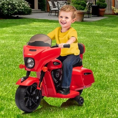 Электрический мотоцикл DobleePy 6V для детей, красный