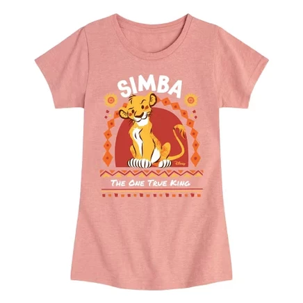 Simba Fitted Short Sleeve Graphic T-Shirt desert pink