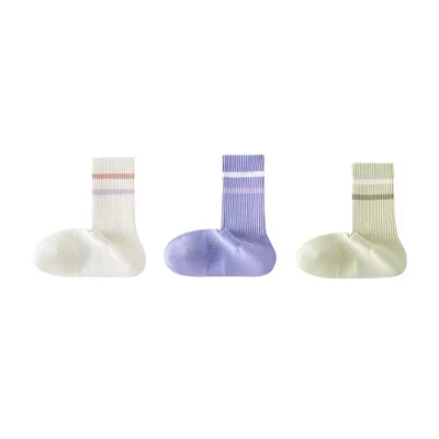 Женские носки Crew Socks в полоску и рубчик из 3-х комплектов, мягкие, эластичные, в повседневном спортивном стиле 3 pk-mul e