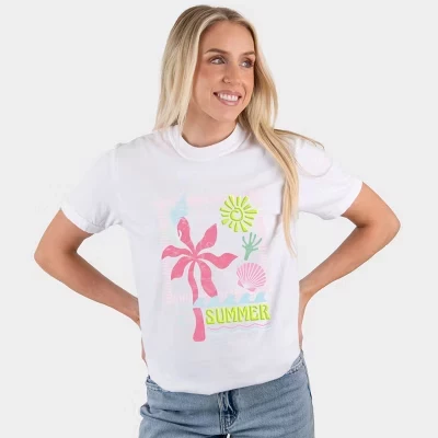 Женская футболка Simply Sage Market Summer Icons, белая