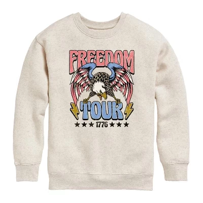 Freedom Tour 1776 Graphic Long Sleeve Fleece Sweatshirt natural