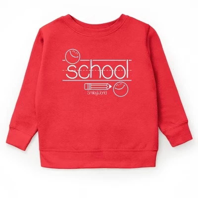 Молодежная толстовка SmileyWorld School Handwriting Lines красного цвета