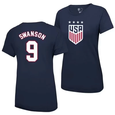 Женская спортивная футболка USWNT Mallory Swanson с надписью 