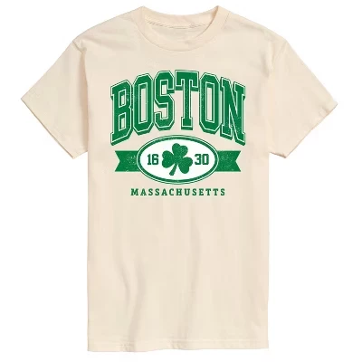 Мужская футболка с коротким рукавом Boston Mass Clover кремового цвета с графическим рисунком