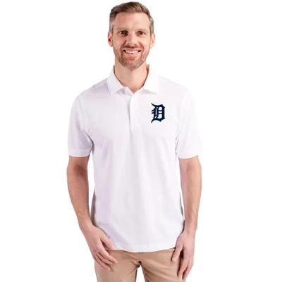 Мужское поло пике Detroit Tigers Advantage Eco Tri-Blend белого цвета