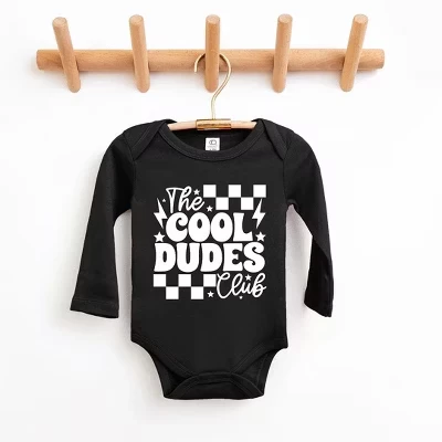 Детское боди Cool Dudes Club с длинным рукавом черного цвета