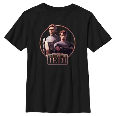 Футболка для мальчиков STAR WARS Энакин и Оби-Ван, черная