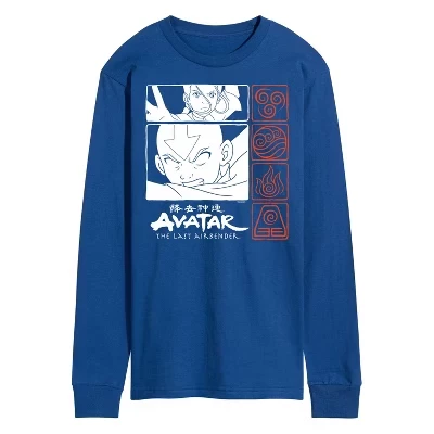 Мужской лонгслив Avatar, Katara и Aang, синий