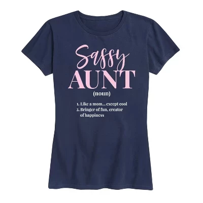 Женская футболка с коротким рукавом и графическим рисунком Sassy Aunt Definition