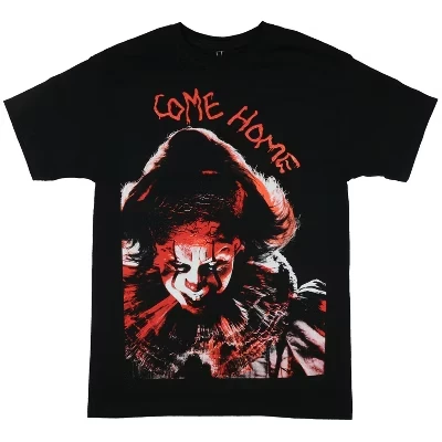 It Chapter Two Футболка Pennywise мужская Come Home с коротким рукавом, черная