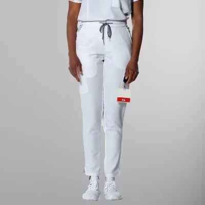 Женские брюки-карго Scrub Jogger с открытой нижней частью штанины (сумки с карманами на талии с принтом) белого цвета