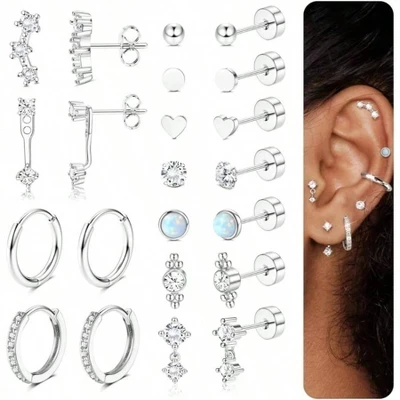 Серьги AI'MAGE из стали, 20G, серебристые