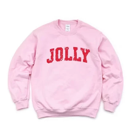 Женская толстовка с графическим принтом Jolly Varsity Arched Distressed светло-розового цвета