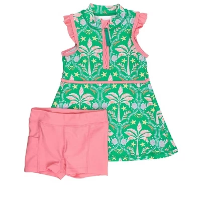 Активное платье coconut cabana на молнии с оборками на рукавах UPF50+ без рукавов для девочек