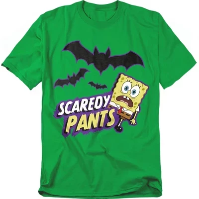 Мужская футболка на Хэллоуин Spongebob Squarepants Scaredy Pants