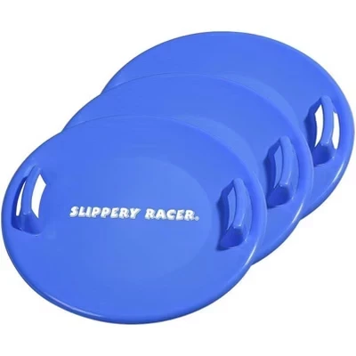 Санки-тарелки Slippery Racer 3 шт с ручками, синие