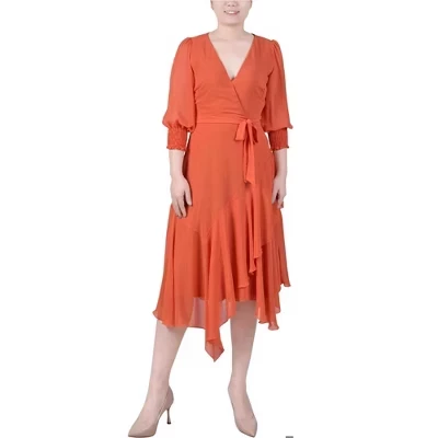 Женское платье NY Collection Petite Chiffon, оранжевое