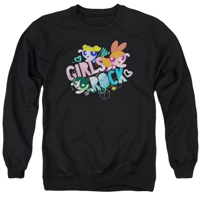 Крутая толстовка для девочек Girls Rock для взрослых с круглым вырезом черный
