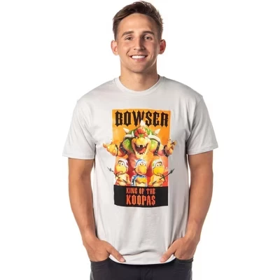 Футболка Bros Movie Shirt мужская Bowser King Of The Koopas для взрослых, серая