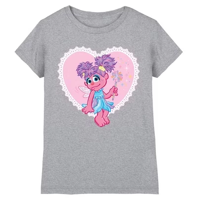 Girl's  Valentine's Day Heart With Abby Cadabby T-Shirt athletic heather