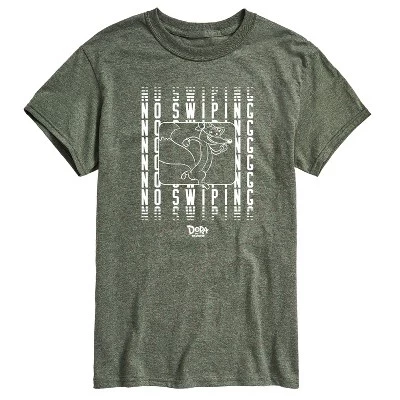 Мужская футболка Swiper No Swiping с коротким рукавом и графическим рисунком heather military green