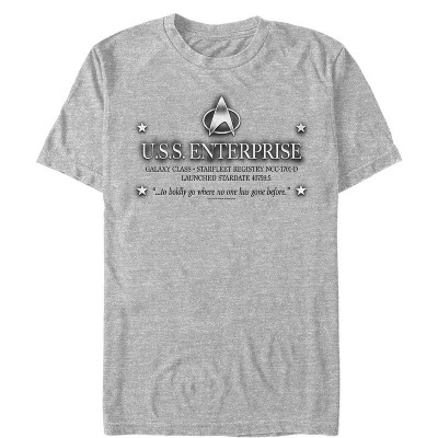 Мужская : Футболка следующего поколения USS Enterprise Galaxy Class NC-1701-D athletic heather