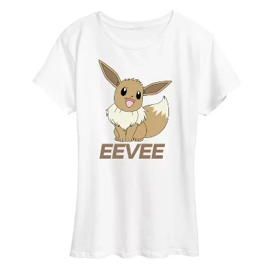 Женская футболка с коротким рукавом и рисунком Eevee пастельных тонов с покемонами, белая