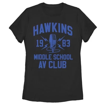 Женская футболка Stranger Things Hawkins AV Club 1983, черная
