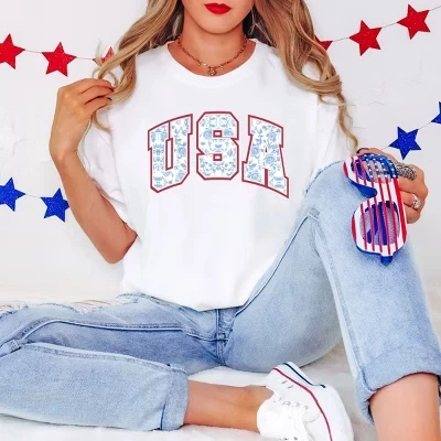 Футболка для одежды USA Blue Willow, окрашенная в белый цвет