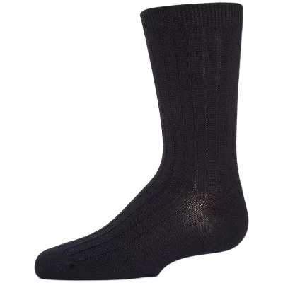 Носки Memoi Boys'Essential из мерсеризованного хлопка в рубчик, черные