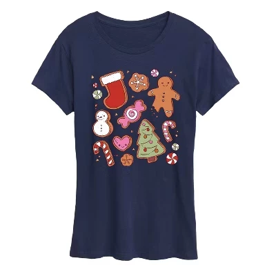 Женская футболка Instant Message Kawaii Christmas, синяя