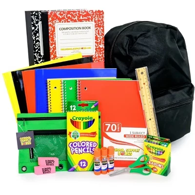 Рюкзак‑набор School Supply Boxes 17″ для школы, черный