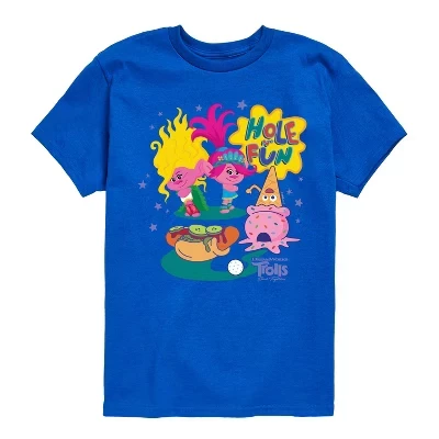 Синяя футболка с коротким рукавом Hole In Fun Viva и Poppy с графическим рисунком