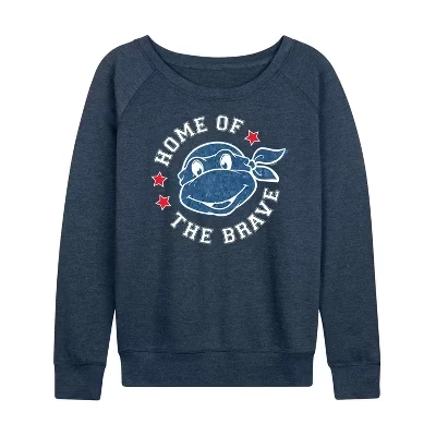 Женская рубашка с рисунком heather indigo из легкого французского махрового материала Born Raised USA с широким вырезом и длинными рукавами.