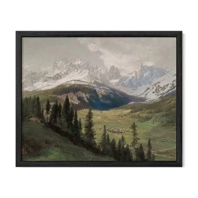 Винтажный принт с горным пейзажем в рамке – Vintage Artwork & Nature Wall Art черный