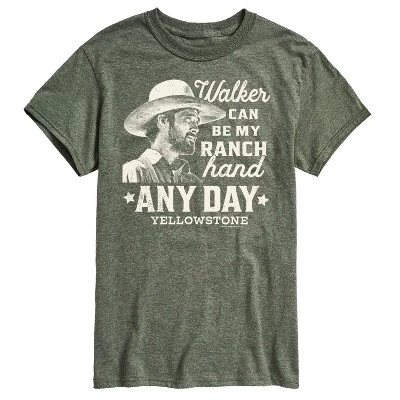 Мужская футболка Walker Ranch Hand с коротким рукавом и графическим рисунком heather military green
