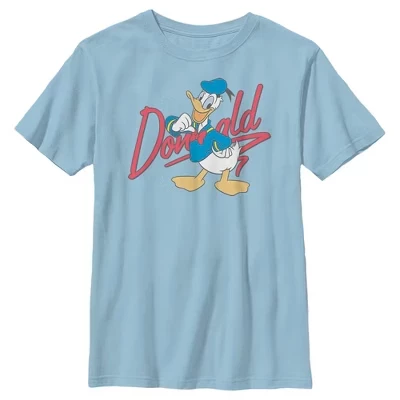 Фирменная футболка Disney Donald Duck для мальчика светло-голубого цвета